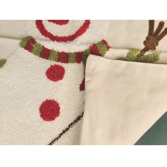 Snowman Pillow Cover Christmas Decor Embroidered Holiday Xmas Accent Throw Case - Picture 7 of 11